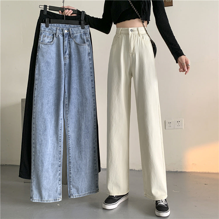 Damen Weit geschnittene Jeans mit hohem Bund Drune
