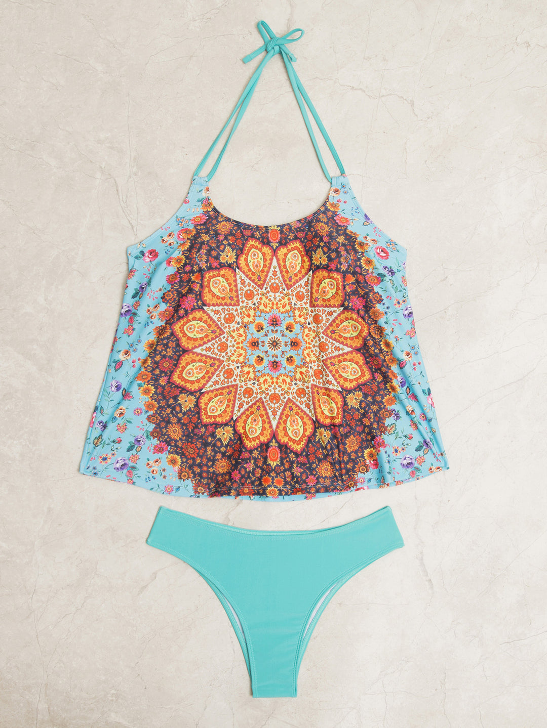 Damen Tankini-Set mit modischem Muster und lässigem Schnitt Drune