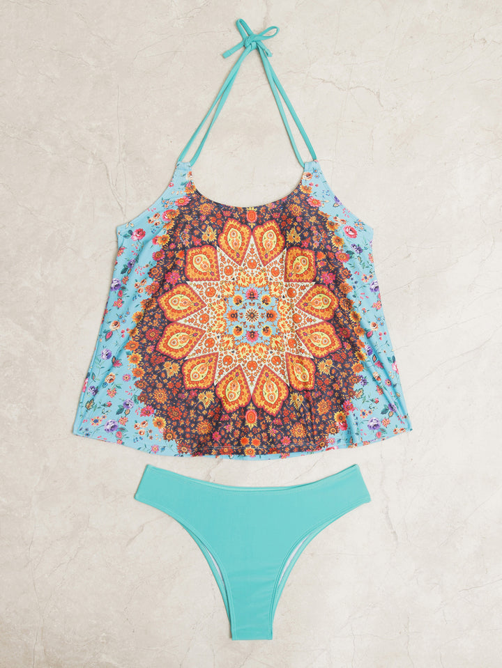 Damen Tankini-Set mit modischem Muster und lässigem Schnitt Drune