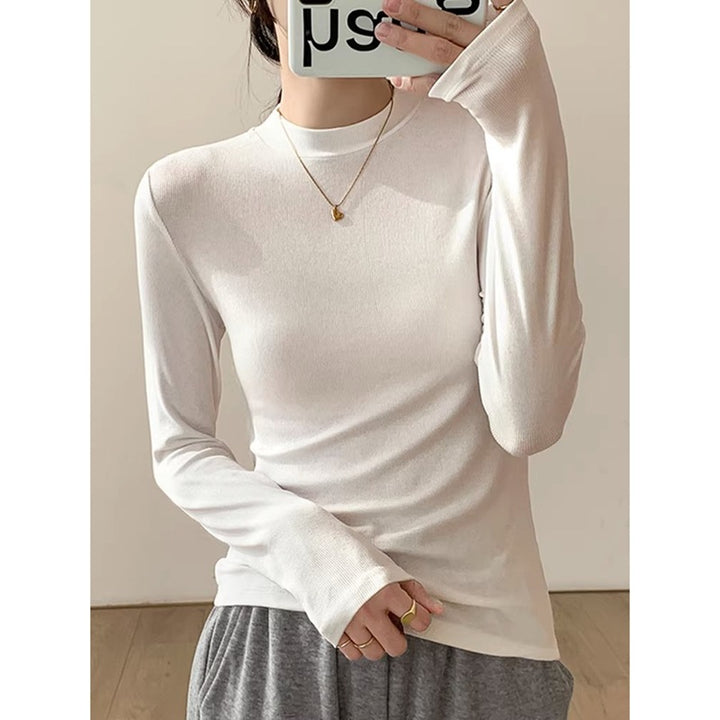 Damen Langarmshirt mit höherem Stehkragen Drune