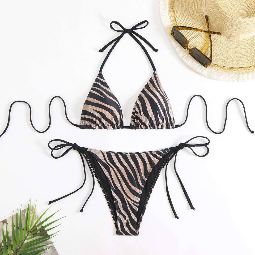 Damen Triangel-Bikini mit verstellbaren Schnürdetails Drune