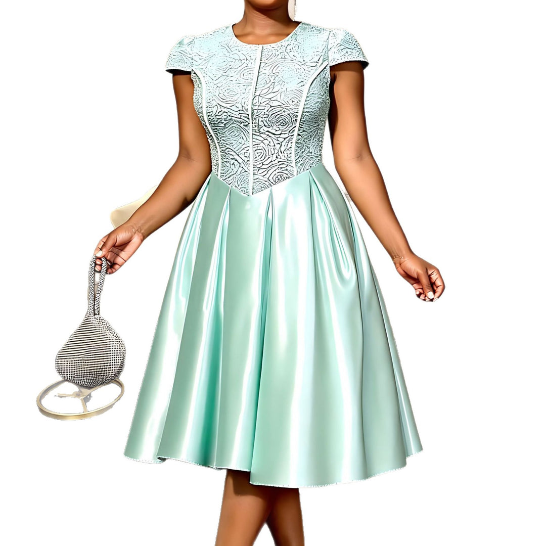 Damen Festliches Cocktailkleid mit floralem Spitzenoberteil und schwingendem Rock Drune