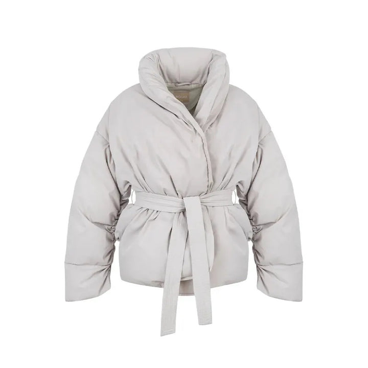 Damen Modische gefütterte Jacke mit Bindegürtel Drune