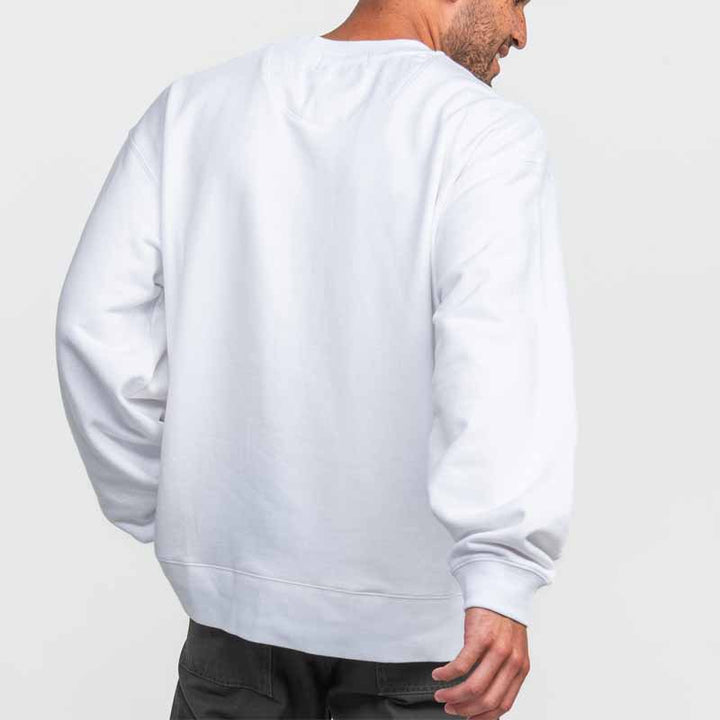 Herren lässiger Rundhals-Sweatshirt mit Vintage-Waschung und bequemen Bund Drune