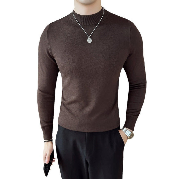 Herren modischer Pullover mit hohem Kragen und eleganter Passform Drune