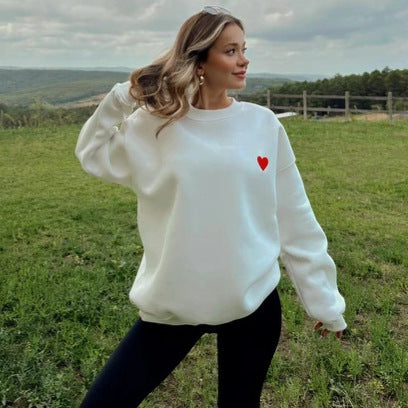Damen Sweatshirt mit Herz-Detail Drune