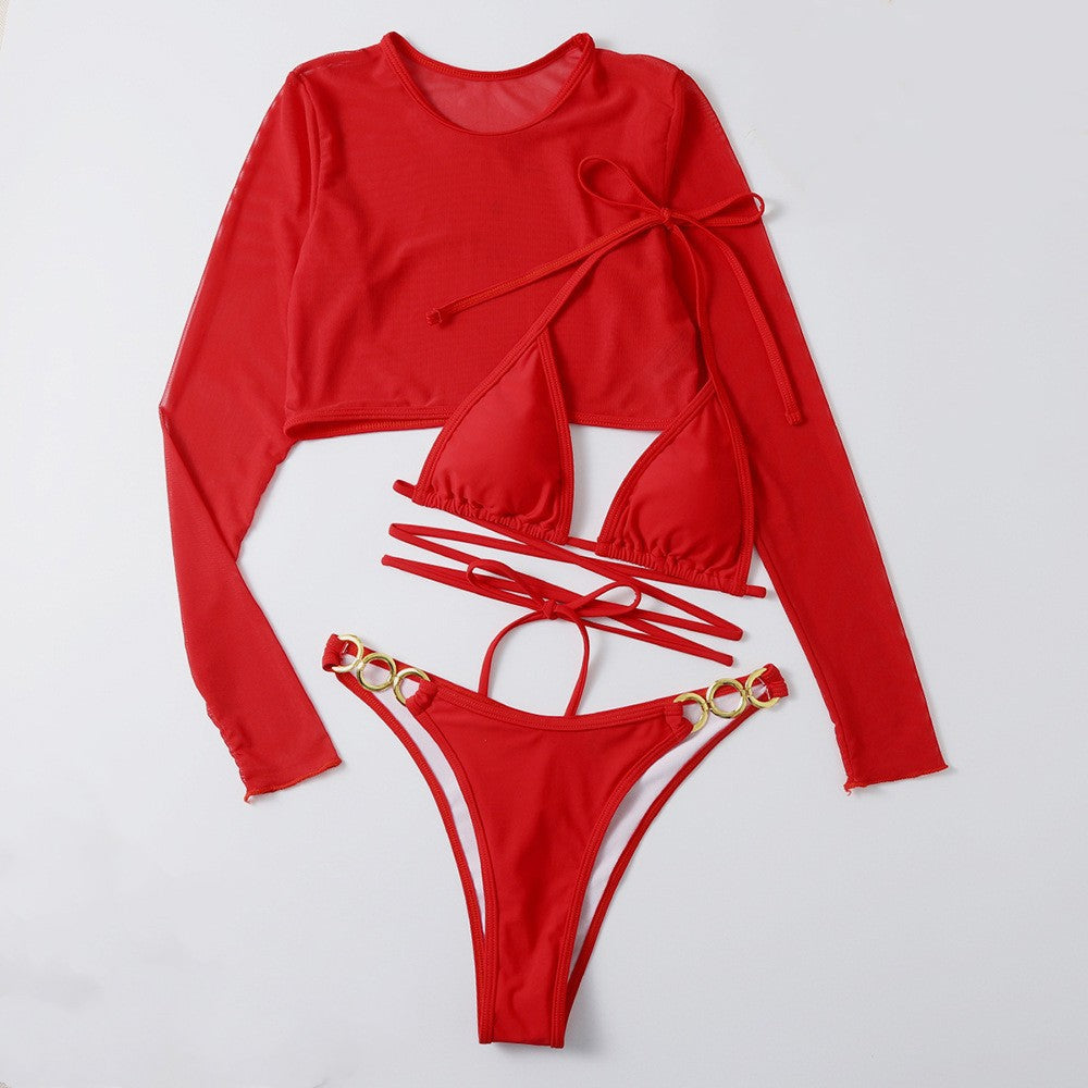 Damen Bikini-Set mit langem Oberteil und verstellbaren Bändern Drune