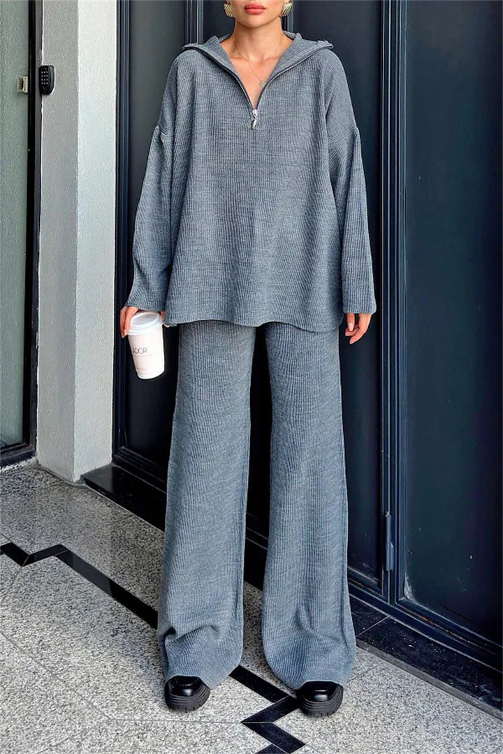 Damen lässiger Hoodie mit weitem Hosen Drune