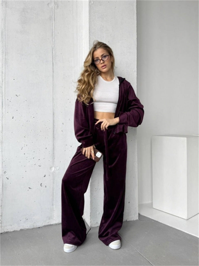Damen sportlicher Loungewear-Anzug mit entspannter Passform Drune