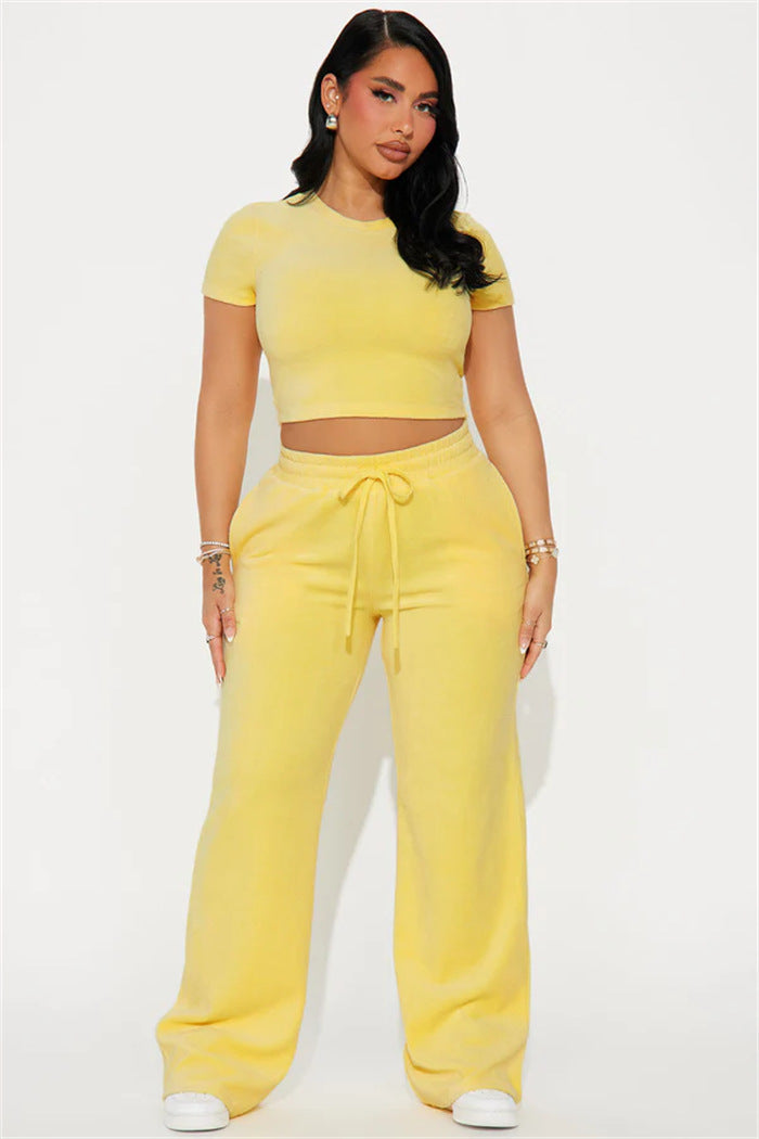 Damen Freizeit-Loungewear-Set aus weichem Velours Drune
