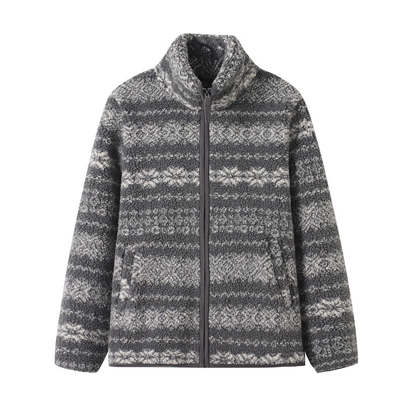 Damen Fleecejacke mit hohem Kragen und modischem Muster Drune