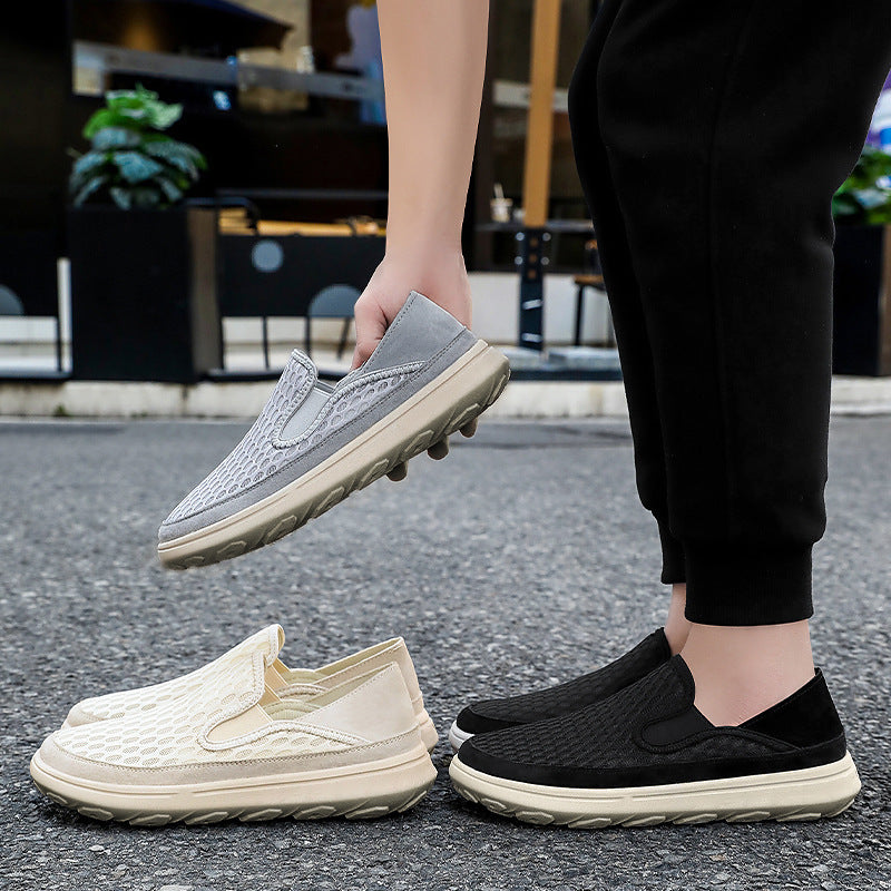 Herren nan atmungsaktiver Mesh-Slip-On Loafer mit elastischen Einsätzen und stoßdämpfender EVA-Sohle Drune
