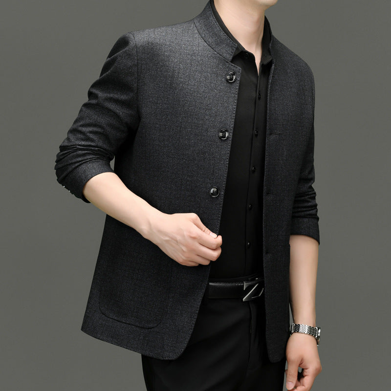 Herren modische Blazerjacke aus hochwertigem Stoff und elegantem Schnitt Drune