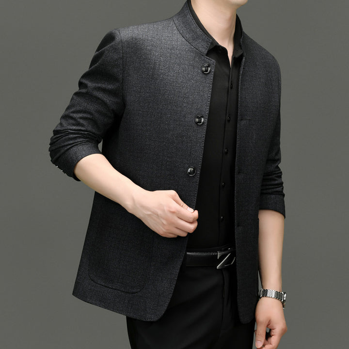 Herren modische Blazerjacke aus hochwertigem Stoff und elegantem Schnitt Drune