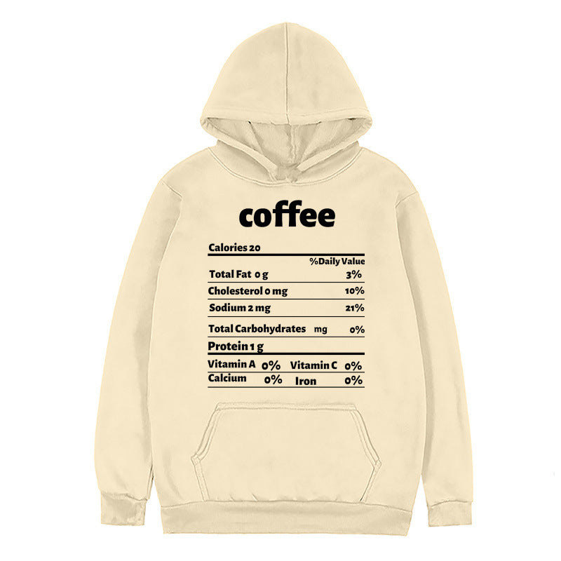 Damen Kapuzenpullover mit kreativem Nährwertdesign Drune