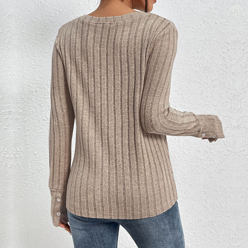 Damen Langarmshirt mit Spitzenakzenten und geripptem Design Drune