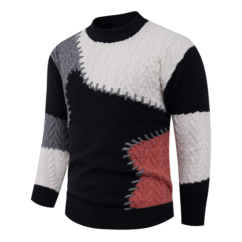 Herren modischer Pullover mit einzigartigem Patchwork-Design Drune