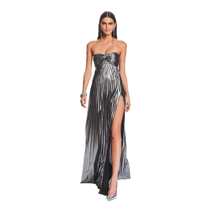 Damen Abendkleid mit schulterfreiem Design und elegantem Schlitz Drune