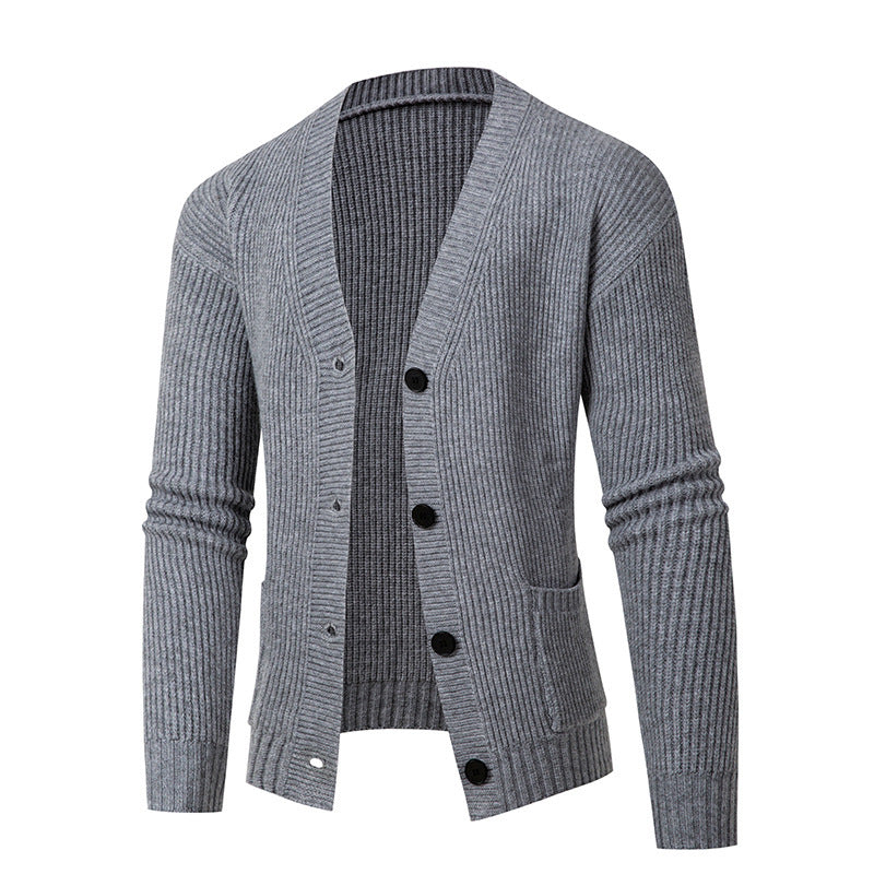Damen gestreifte Strickjacke mit modischem Schnitt und praktischen Taschen Drune