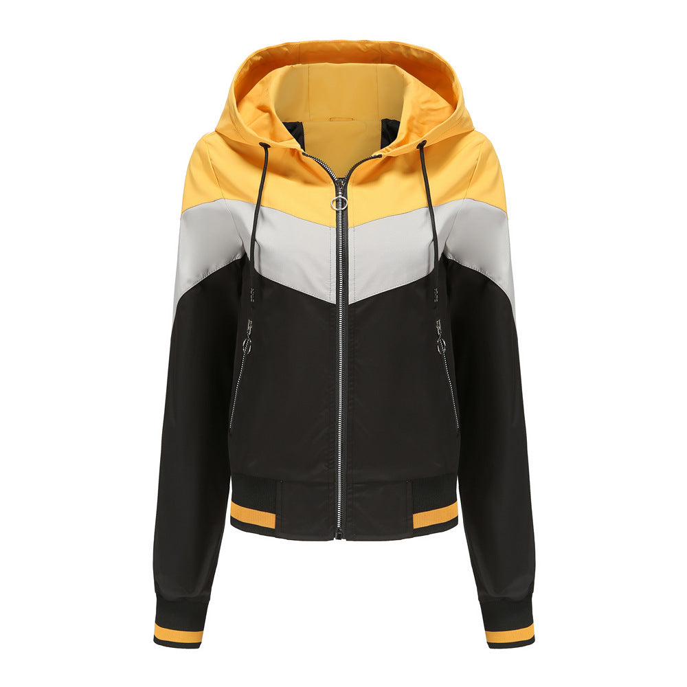 Damen vielseitige Sportjacke mit stylishem Farbblockdesign Drune