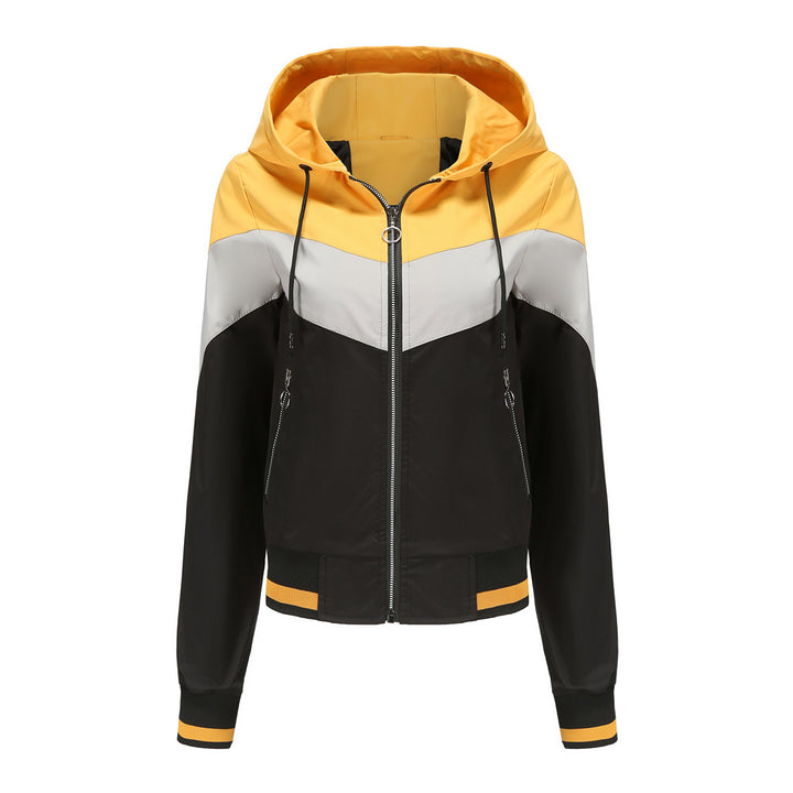 Damen vielseitige Sportjacke mit stylishem Farbblockdesign Drune