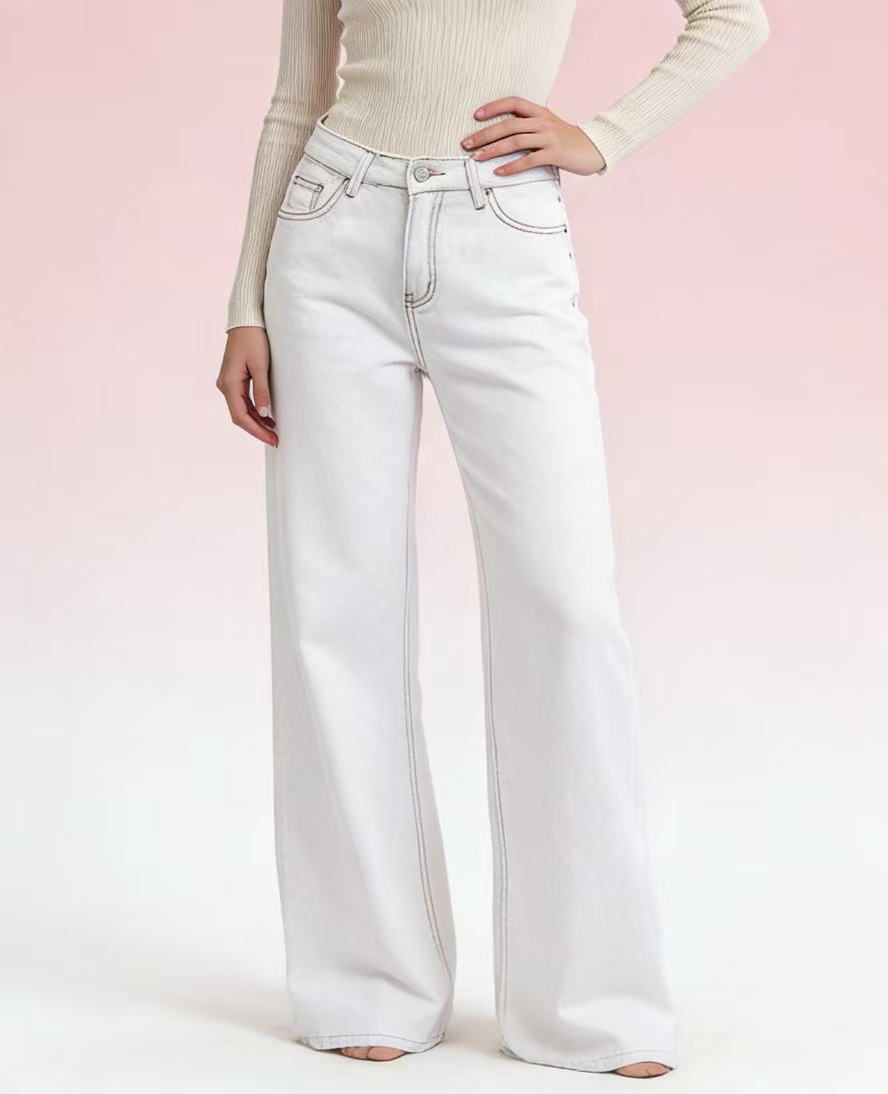 Damen Flared Jeans mit hohem Bund und eleganten Nahtdetails Drune
