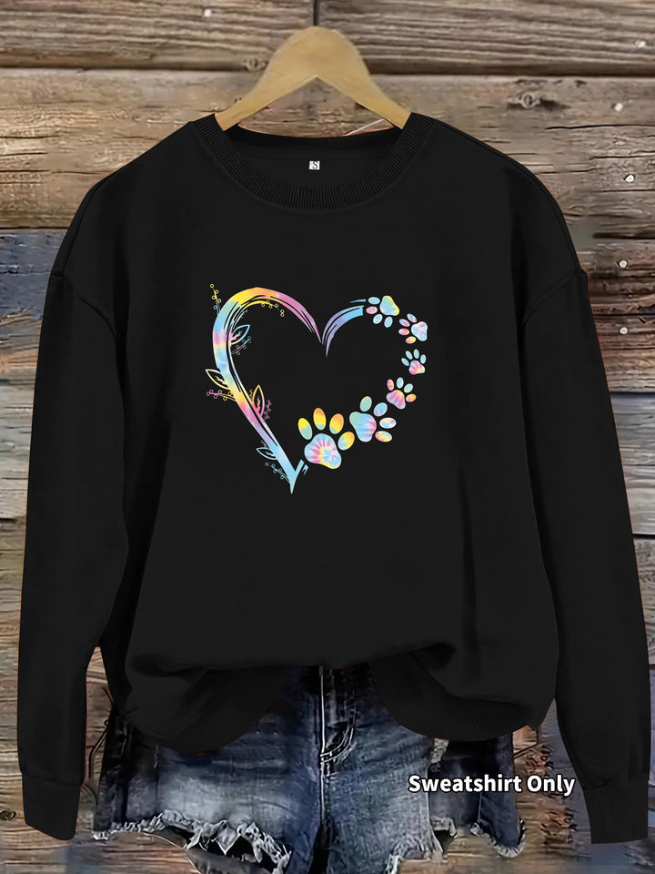 Damen Sweatshirt mit floralem Herzdesign und bequemer Passform Drune
