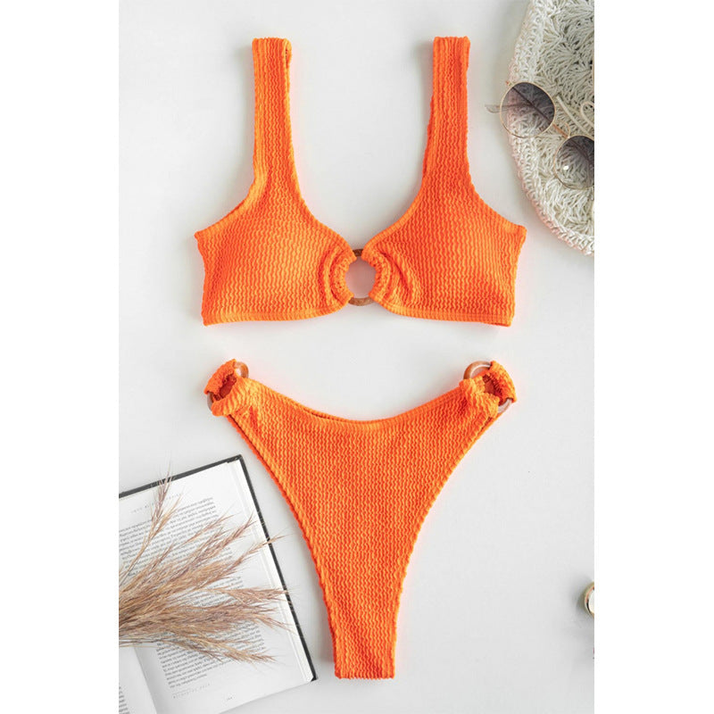 Damen Bikini mit ovalem Ringdetail und hohem Beinausschnitt Drune