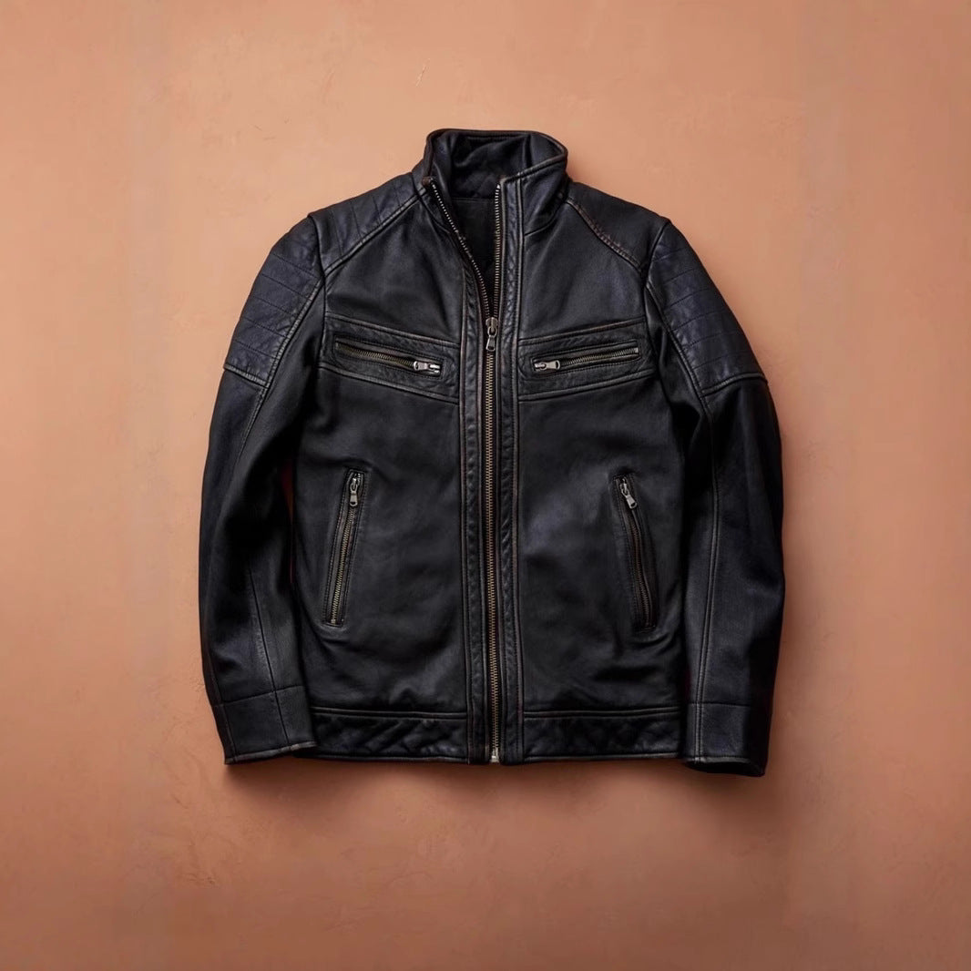 Herren Bikerjacke mit funktionalen Taschen und einzigartiger Steppung Drune