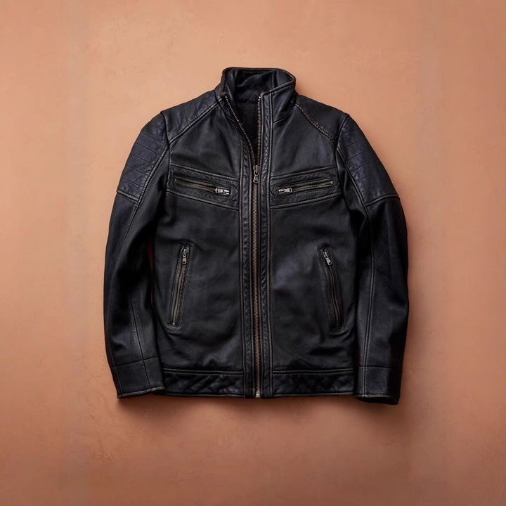 Herren Bikerjacke mit funktionalen Taschen und einzigartiger Steppung Drune