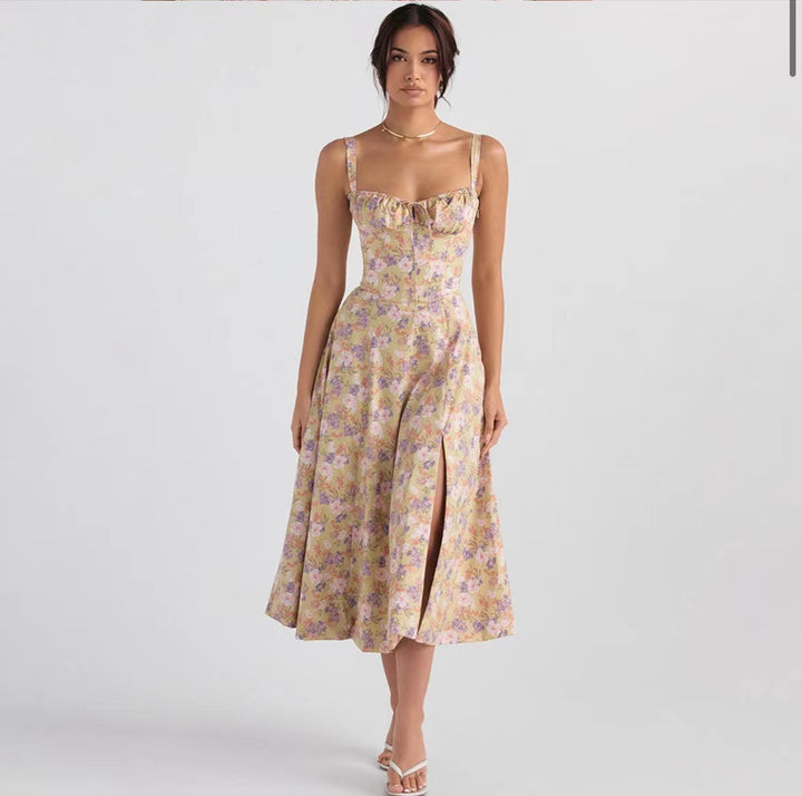 Damen Midikleid mit floralem Muster Drune