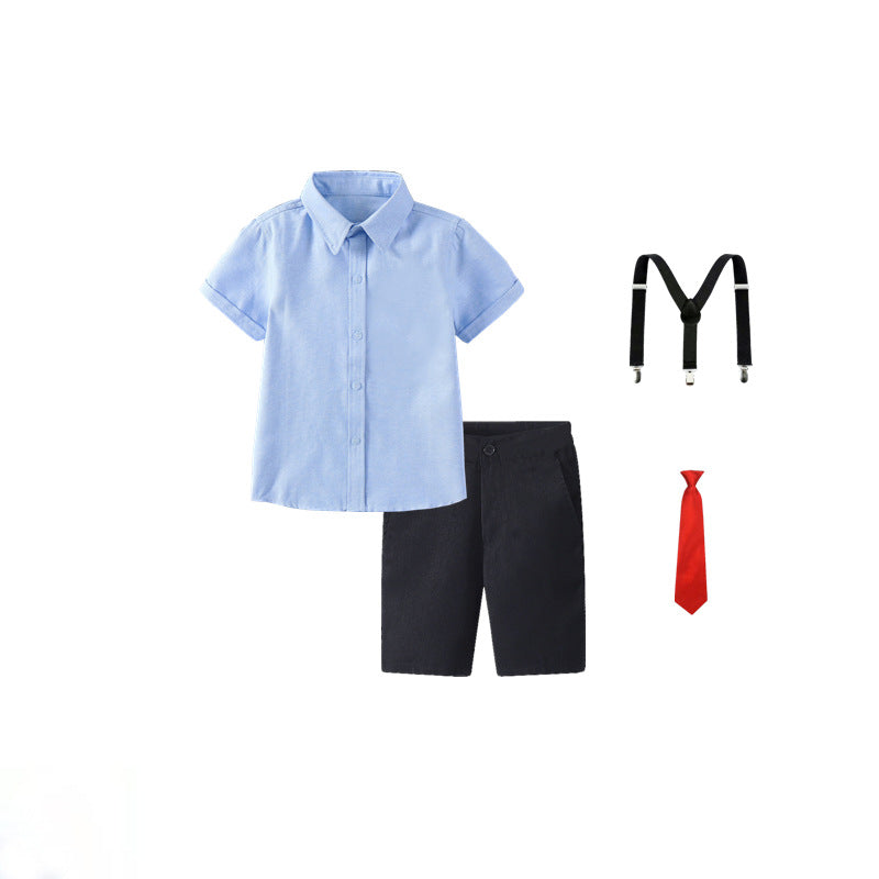 Damen festliches Hemd und Shorts Set mit Hosenträgern Drune