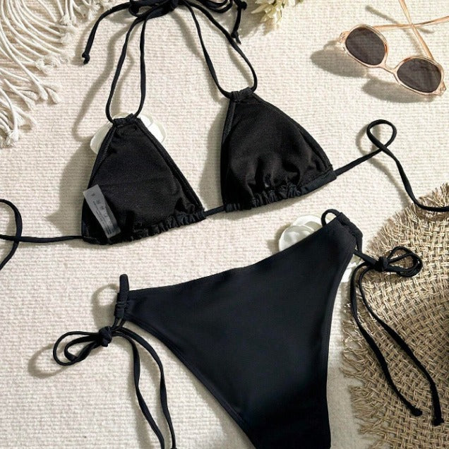 Damen Triangel-Bikini mit Blumenapplikation Drune