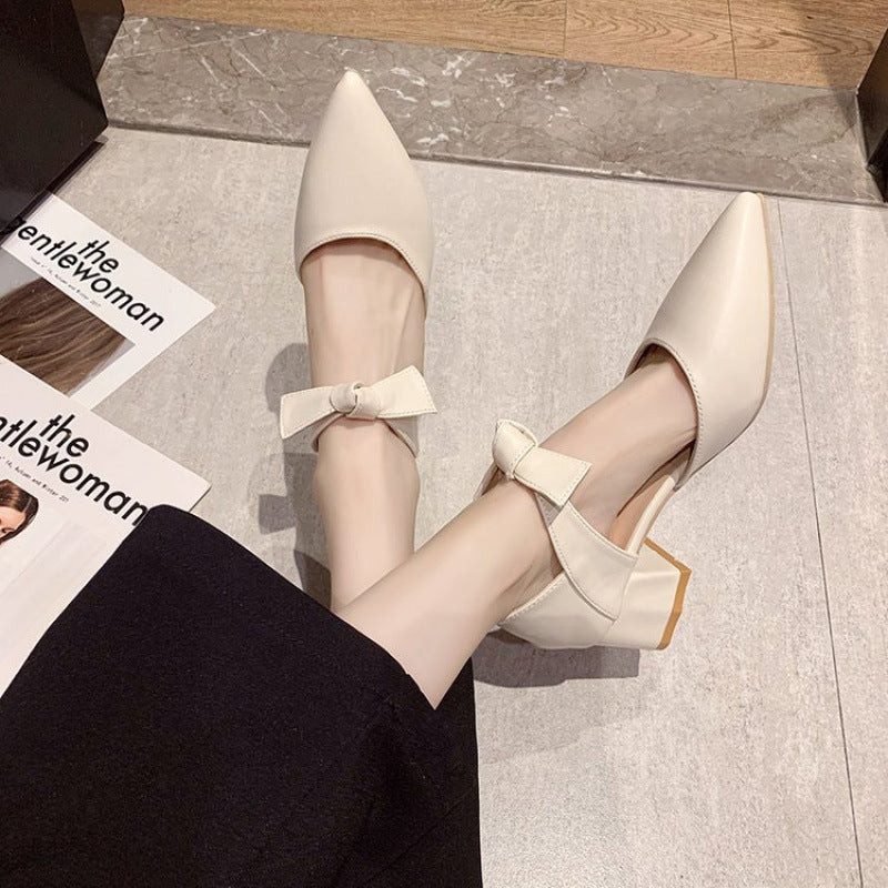 Damen Elegante Slingpumps mit Schleifenverzierung Drune