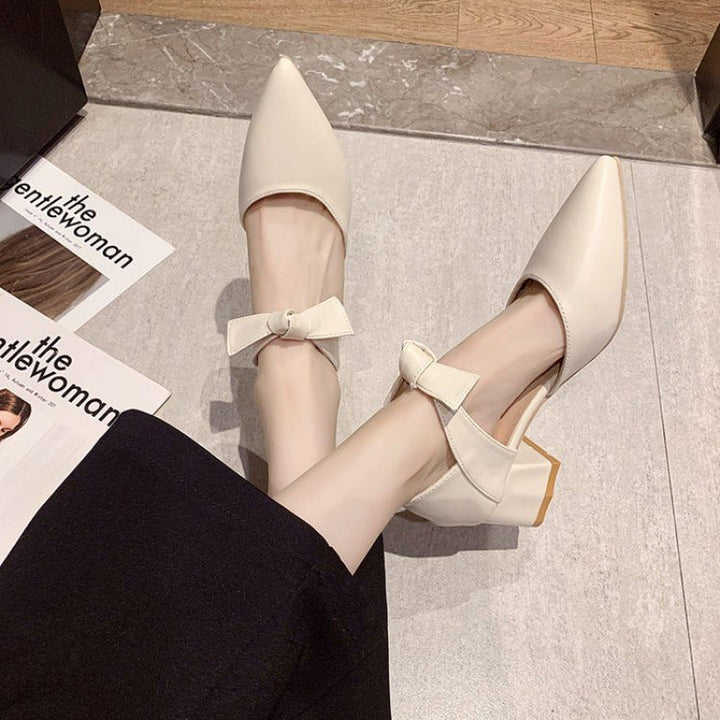Damen Elegante Slingpumps mit Schleifenverzierung Drune