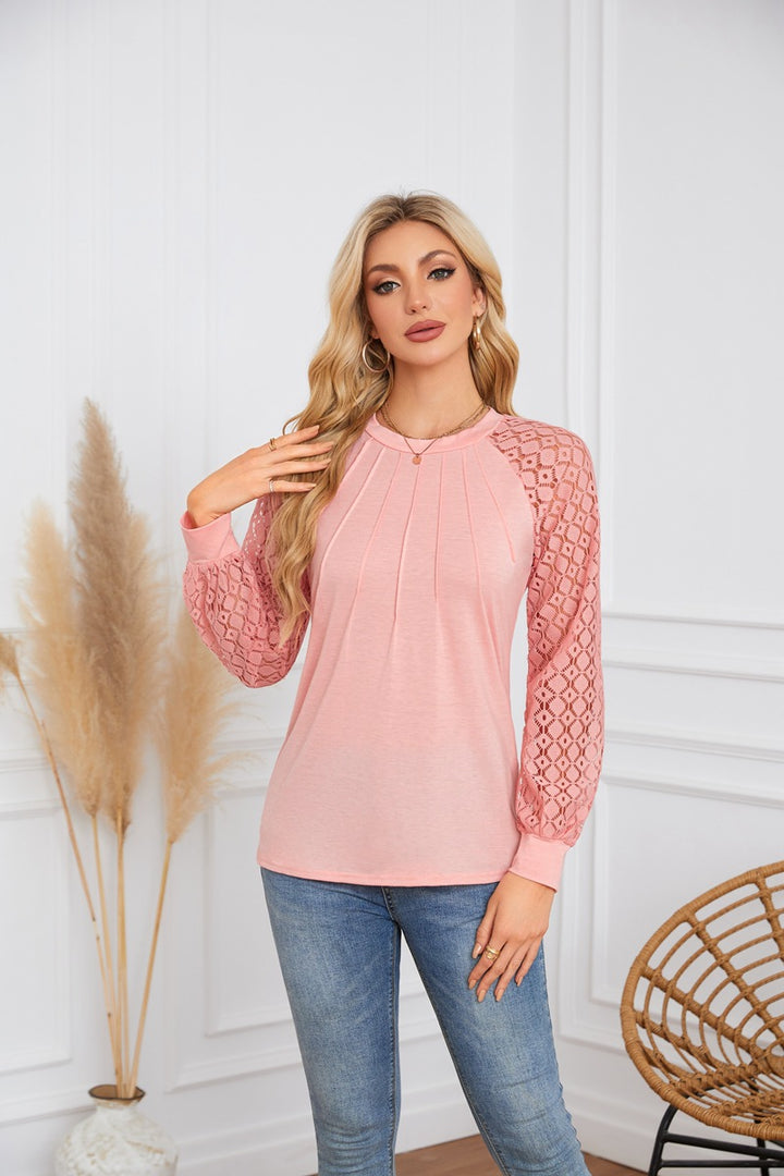 Damen Elegantes und atmungsaktives Oberteil mit Spitze Drune