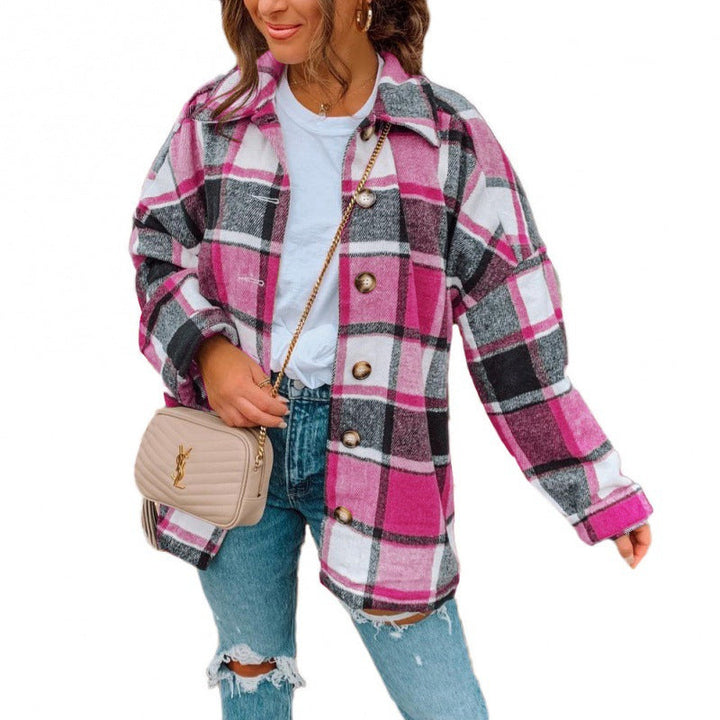 Damen Karierte Flanelljacke Drune