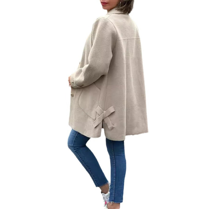 Damen gemütlicher Oversized-Mantel mit großen Taschen und Knopfdetails Drune