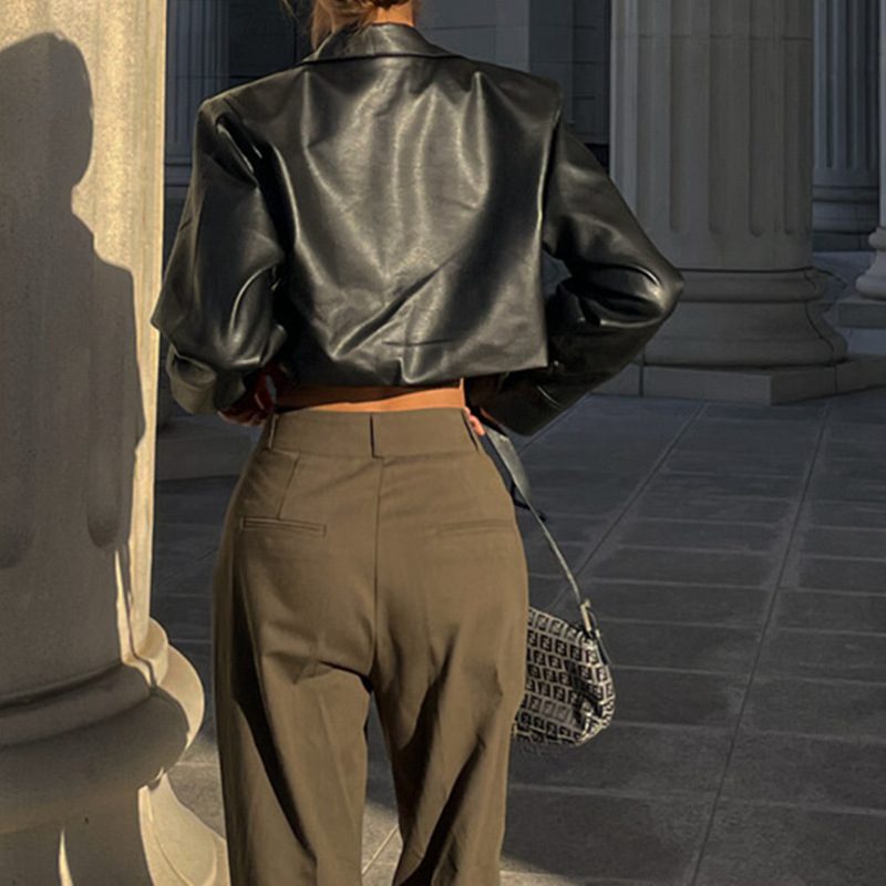 Drune | PU-Lederjacke - Schlankes modernes Design - Leichtgewichtig - Alternativen Streetwear