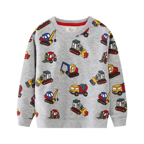 Jungen Sweatshirt mit kreativen Baustellenfahrzeug-Motiven Drune