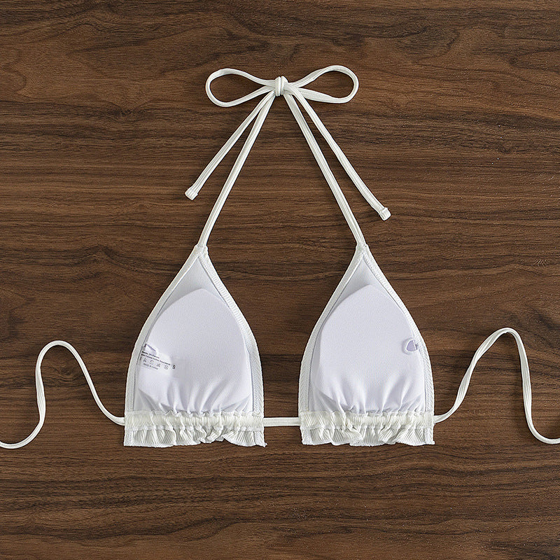 Damen Triangel-Bikini mit verstellbaren Trägern und moderner Ripp-Textur Drune