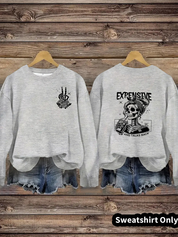 Damen Sweatshirt mit kreativem Motiv und lässigem Schnitt Drune