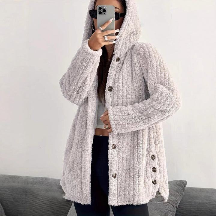 Damen kuschelige Fleecejacke Drune