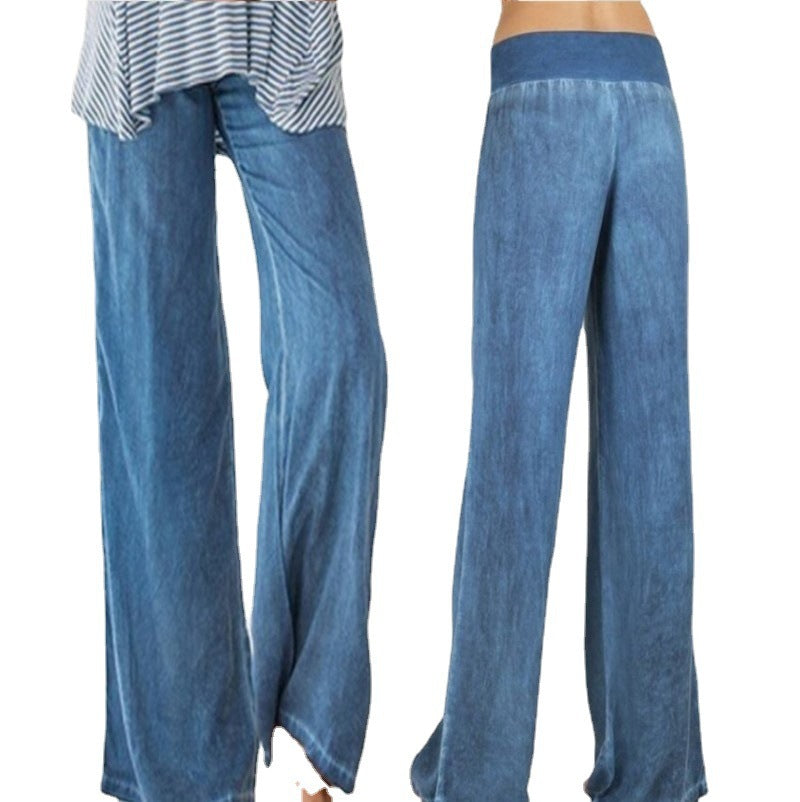 Damen Weite Palazzo-Hose mit komfortablem Bund Drune