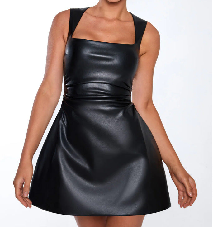 Damen Auffälliges Minikleid mit quadratischem Ausschnitt und figurbetontem Schnitt Drune