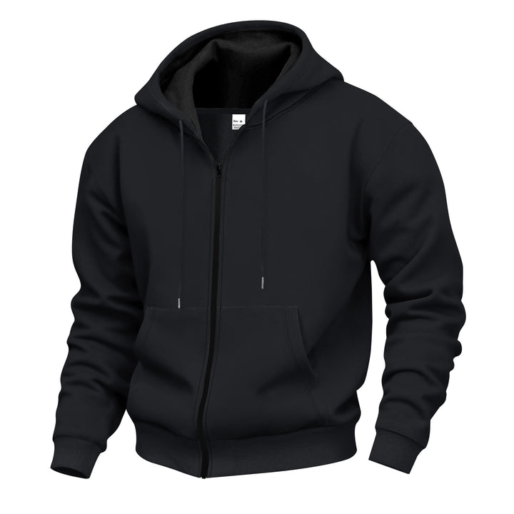 Herren Kapuzenpullover mit hoher Kragen- und doppellagiger Kapuze Drune