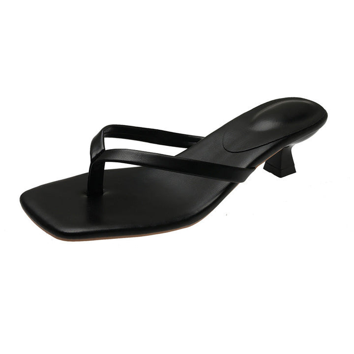 Damen Minimalistische Zehentrenner-Sandalen mit elegantem Absatz Drune