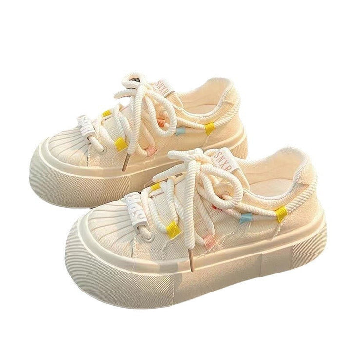 Damen Sportliche Plateau-Sneaker mit farbenfrohen Akzenten und robustem Obermaterial Drune