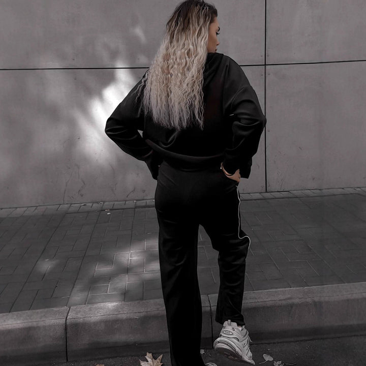 Damen Sportliches Fleece-Set mit Reißverschluss und Kapuze Drune