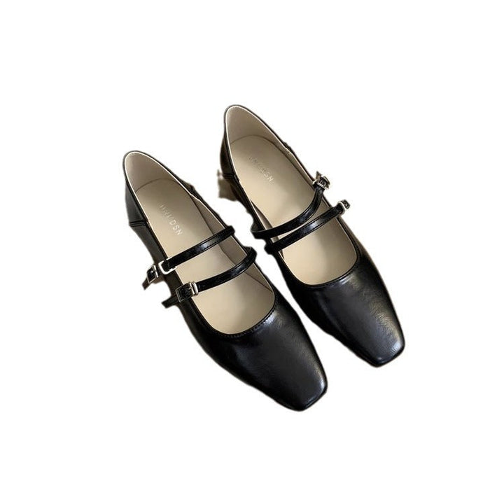 Damen elegante Mary Jane Ballerinas mit modischem Doppelriemen und komfortablem Fußbett Drune